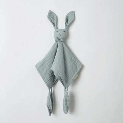 Kuscheltuch Hase aus Bio-Musselin – Aqua