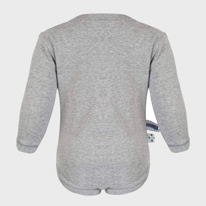 Langarm-Body in Grau – Bio-Baumwolle