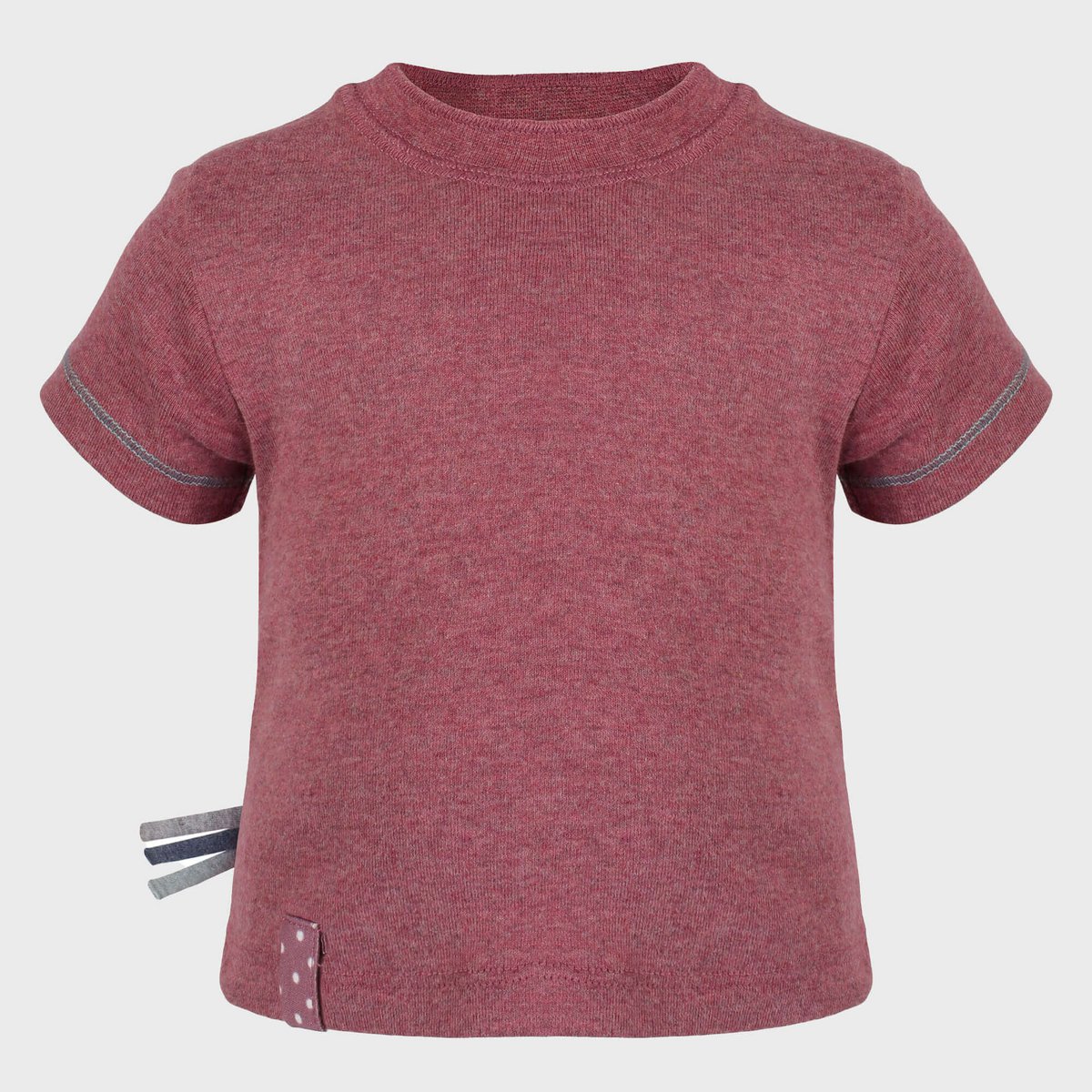Kinder T-Shirt aus Bio-Baumwolle – Bordeaux, gerippt & weich