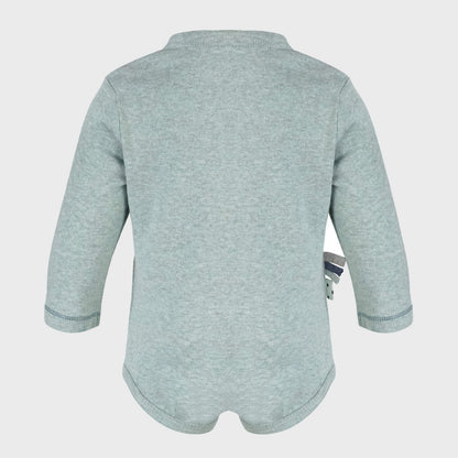 Langarm-Body in Aqua – Bio-Baumwolle